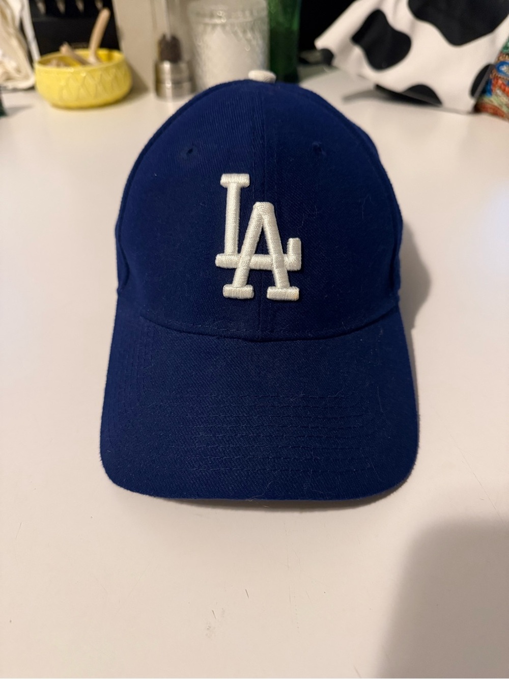Unisex Navy Baseball Cap with White LA Logo - Youth Adjustable Hat